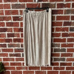 Vintage Talbots Champagne Pleated Midi Skirt Size 18 (XL)